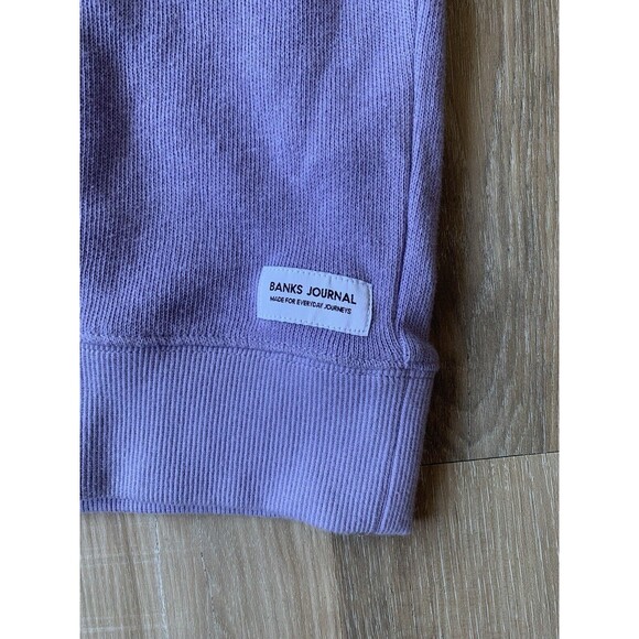 Banks Journal Men's XL 100% Organic Cotton Lavender Pullover Sweater Size XL EUC - Picture 2 of 9